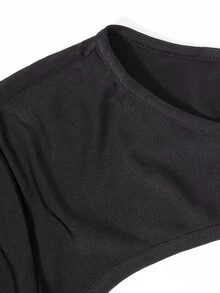 Đơn vị Nữ Cắt ra màu trơn - màu đen - Xem 5