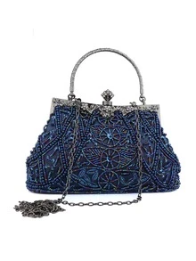 Túi xách nữ buổi tối - Màu xanh hải quân - Xem 6