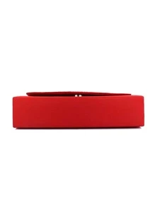 水鑽裝飾翻蓋方包 - 紅色 - 查看 3