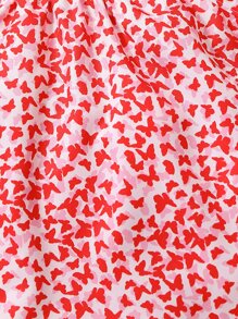 Bebé Vestido de tirantes con estampado bajo con fruncido - Multicolor - Ver 5