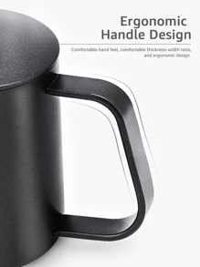 350ml Stainless Steel Pour Over Coffee Kettle With Long Spout Filter For Home Use And Outdoor Camping School Supplies Back To School - Black - View 6