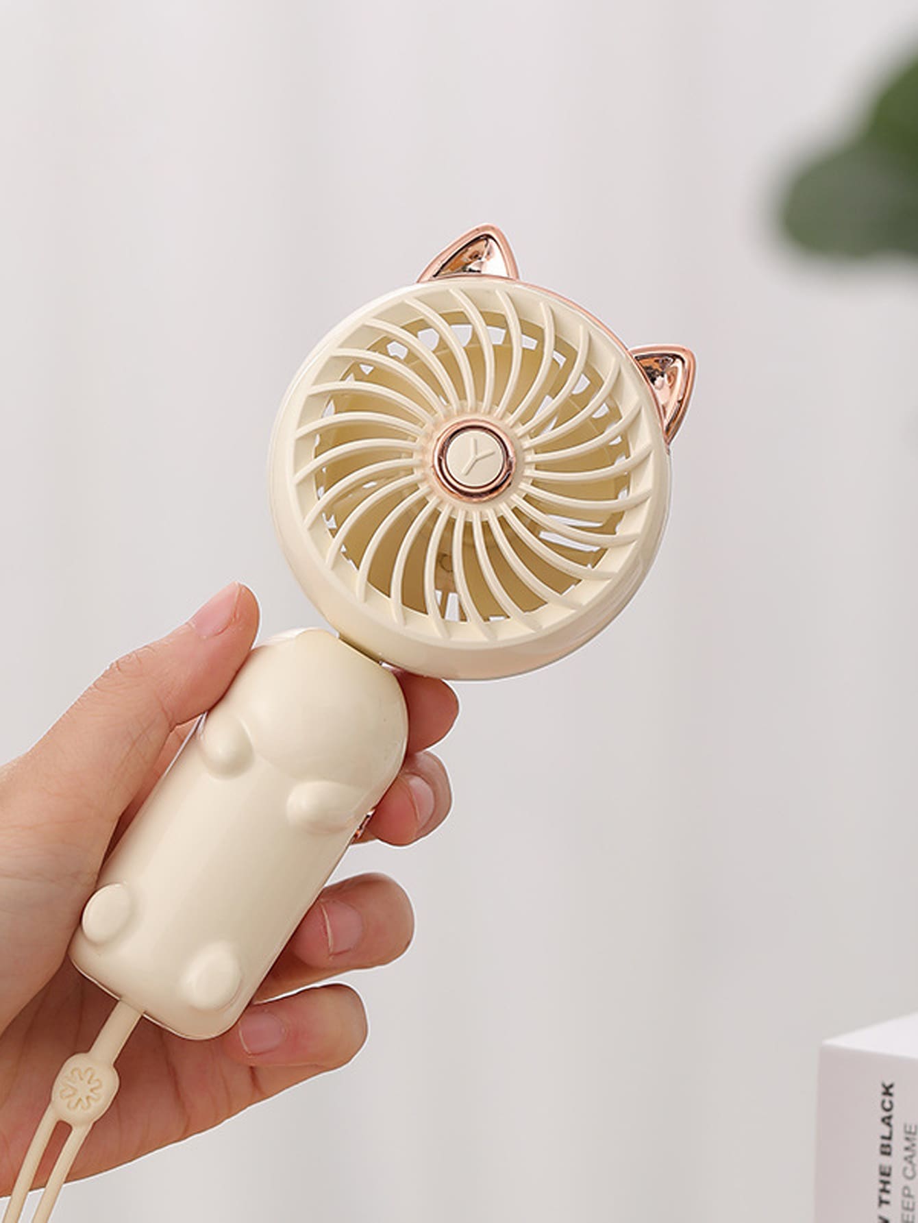 1 pieza portátil Ventilador eléctrico con Línea de dato - Blanco - Ver 1