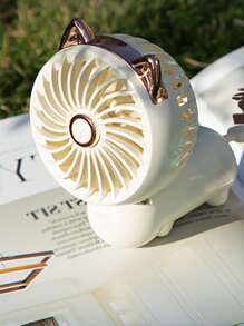 1 pieza portátil Ventilador eléctrico con Línea de dato - Blanco - Ver 2