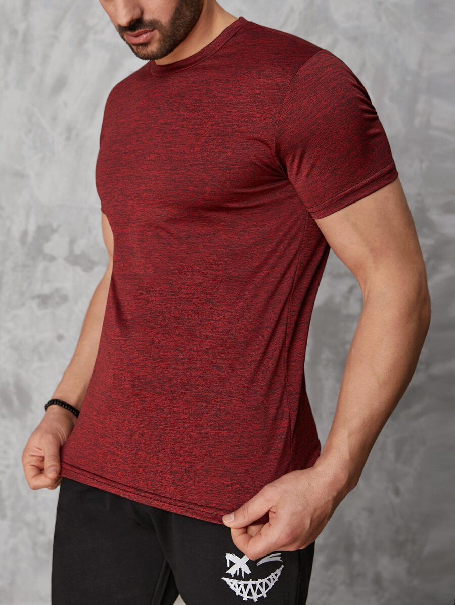 RueChic Men Space Dye Tee - Burgundy - View 1