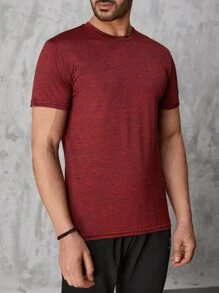 RueChic Men Space Dye Tee - Burgundy - View 4