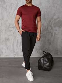 RueChic Men Space Dye Tee - Burgundy - View 6