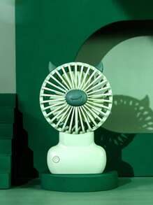 1pc USB ABS Mini Fan, Minimalist Green Handheld Fan For Household - Green - View 1