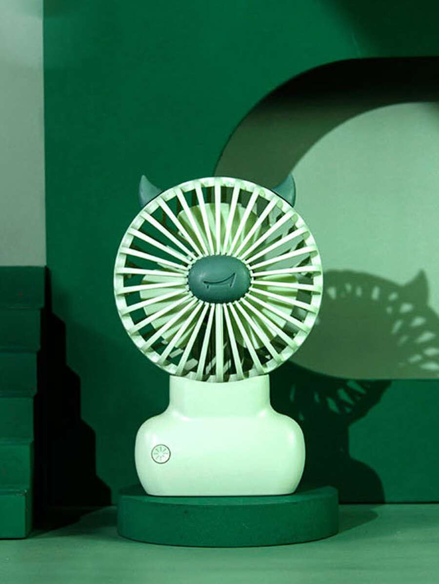 1pc USB ABS Mini Fan, Minimalist Green Handheld Fan For Household - Green - View 1