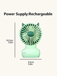 1pc USB ABS Mini Fan, Minimalist Green Handheld Fan For Household - Green - View 4