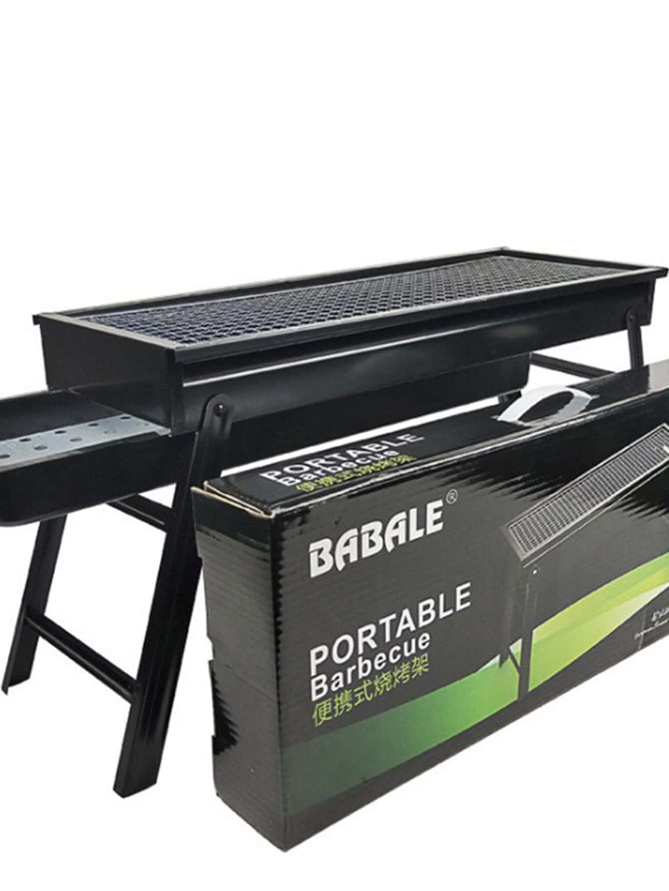 حديد فحم قابلة للطي الى خارجي قطعة واحدة - الأسود - مشاهدة 1