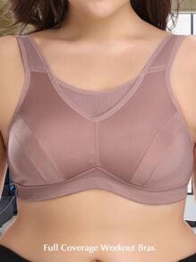Wingslove Plus Size Women High Impact Full Coverage Sports Bra - Mauve Purple - View 5