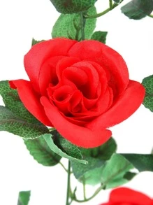 1入組人造玫瑰藤蔓,紅色,采用聚酯纖維和pe材料制成,220公分,工廠定制,適用于學校樓宇、辦公室裝飾、返校季、野外聚會、節日、生日派對、聖誕節、萬聖節、豐收節裝飾、家居、酒店、餐廳、客廳、臥室、婚禮、宴會、廚房、花園裝飾 - 紅色 - 查看 5
