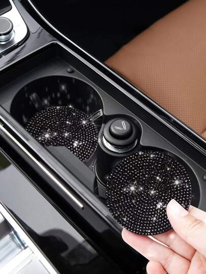 1pc Rhinestone Decor Car Coaster