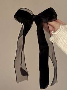 Bow Decor Hair Clip - Black - View 3