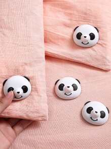 2pcs Panda Design Bed Sheet Fixing Clip, Cute Plastic Bed Sheet Gripper For Home - Black and White - View 1