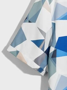 Manfinity Men Geo Print Shirt - Blue and White - View 4