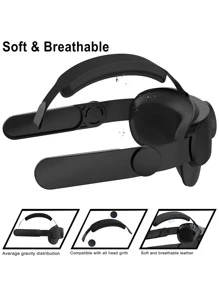 1pc Replacement Head Strap Compatible With Oculus Quest 2, Enhance Support And Comfort, Head Strap Only - Black - View 2