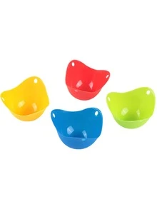 4pcs Silicone Egg Rings, Egg Poacher, Egg Cooker - Multicolor - View 4