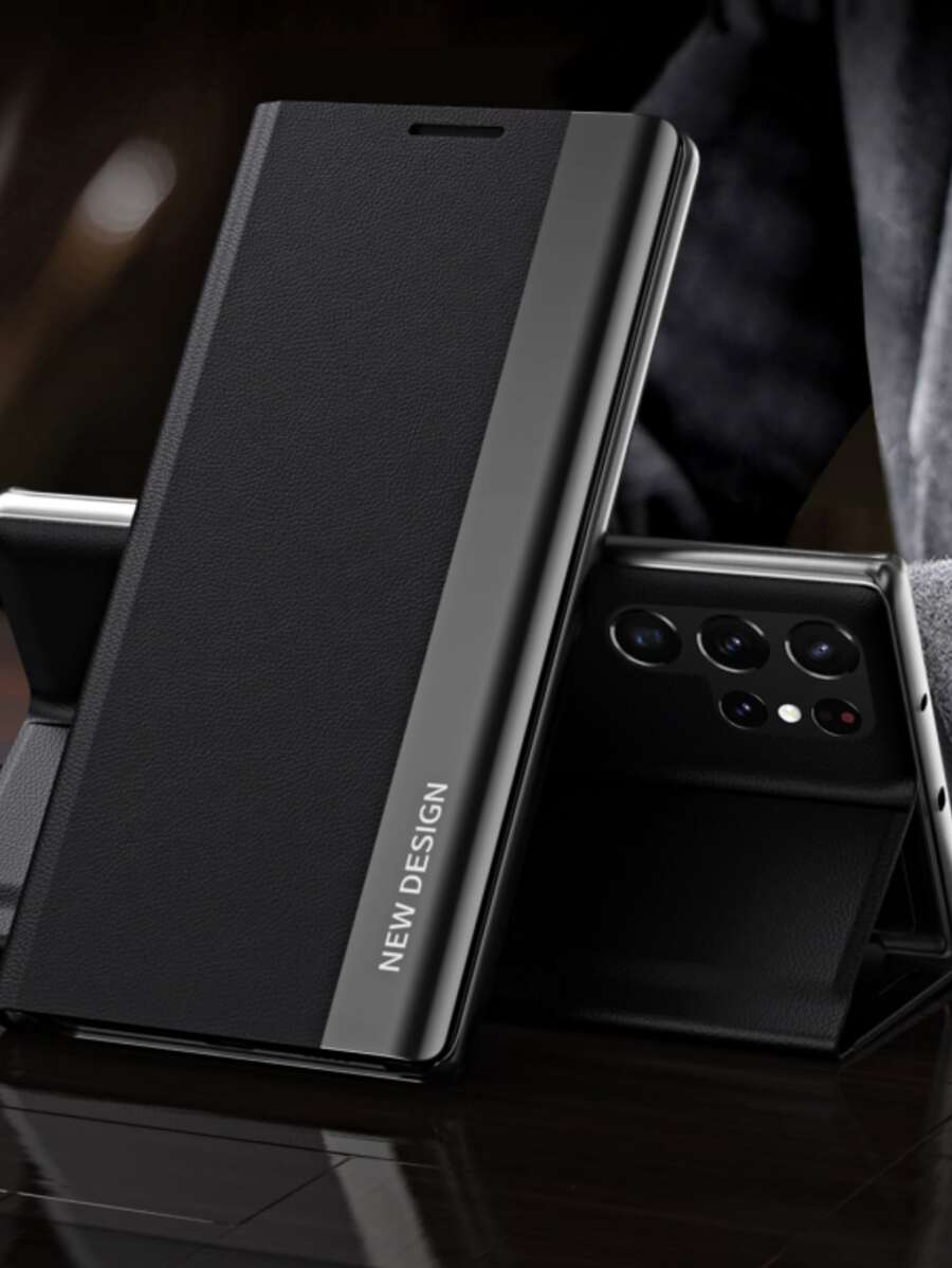 字母圖案磁性手機殼 - 黑色 - 查看 1