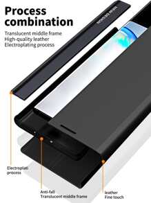 字母圖案磁性手機殼 - 黑色 - 查看 6