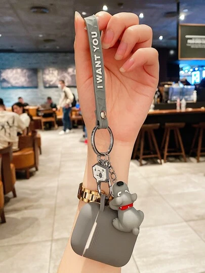 狗狗鑰匙圈矽膠套適用於Airpods