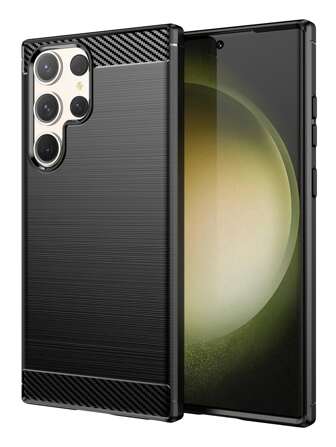 1pc Carbon Fiber Textured Comfortable Shock-Resistant Phone Case Compatible With Galaxy S25 Ultra/S24 Ultra/S23 Ultra/S22 Ultra/A14/A15/A05A35, Redmi, OnePlus Models