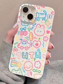 Husă pentru telefon cu desene animate și model de flori, compatibilă cu iPhone 15/15Pro/15Plus/15Promax - Multicolor - Vizualizare 2