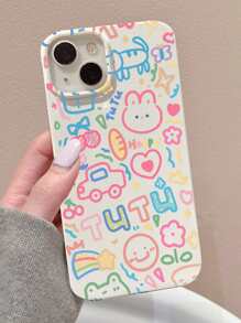 Husă pentru telefon cu desene animate și model de flori, compatibilă cu iPhone 15/15Pro/15Plus/15Promax - Multicolor - Vizualizare 3