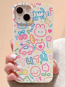 Husă pentru telefon cu desene animate și model de flori, compatibilă cu iPhone 15/15Pro/15Plus/15Promax - Multicolor - Vizualizare 4