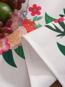 1入組花卉圖案桌巾家用滌綸廚房桌巾 - 彩色 - 查看 2