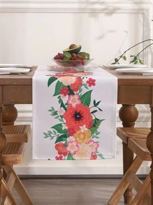 1入組花卉圖案桌巾家用滌綸廚房桌巾 - 彩色 - 查看 3