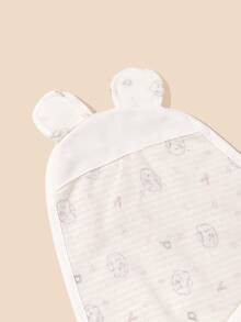 1入組嬰兒卡通印花紗布包被和1入組帽子,多用途室內外嬰兒包被,防滑嬰兒搖籃包被 - 彩色 - 查看 6