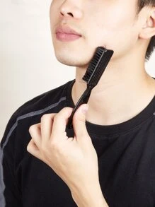 1pc Men Beard Cleaning Brush - Black - View 2