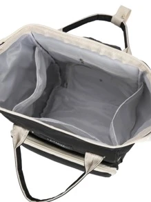 Túi đựng tã Baby Letter Patch Decor - màu đen - Xem 6