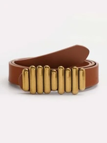 Metal Buckle Belt Summer, School Fall, Autumn, Halloween - Camel - View 2