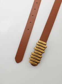 Metal Buckle Belt Summer, School Fall, Autumn, Halloween - Camel - View 5