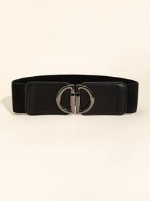 1 件女士优雅时尚 D 字母连衣裙，带松紧腰带，夏季、秋季、万圣节 - 黑色 - 查看 1