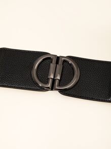 1 件女士优雅时尚 D 字母连衣裙，带松紧腰带，夏季、秋季、万圣节 - 黑色 - 查看 3