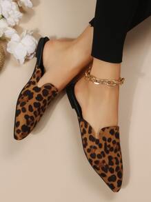 女士尖头平底穆勒鞋，尺码美国5-11，金色，低帮休闲船鞋，PU皮革软底，套脚款式，时尚百搭设计，适合搭配连衣裙，秋季穿着，芭蕾平底鞋 - 彩色 - 查看 5