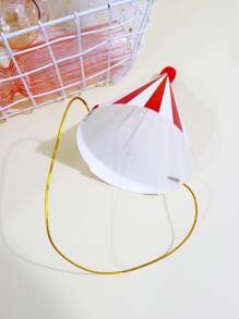 1入組紙帽條紋圖案派對帽 - 彩色 - 查看 6