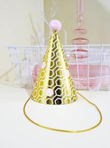 1 Mũ Giấy Họa Tiết Hình Học Pom Pom Trang Trí Tiệc Nón Dự Tiệc Cung Cấp - Nhiều màu - Xem 1