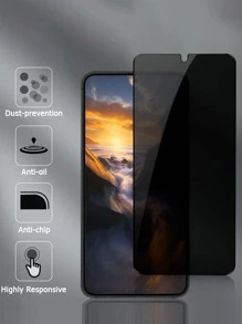 2pcs Screen Privacy Protection Compatible With Samsung/Huawei, Private Screen Protector - Black - View 3