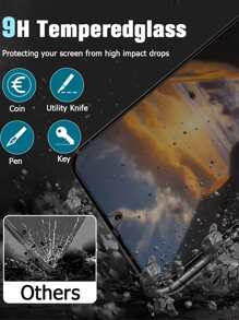 2pcs Screen Privacy Protection Compatible With Samsung/Huawei, Private Screen Protector - Black - View 7