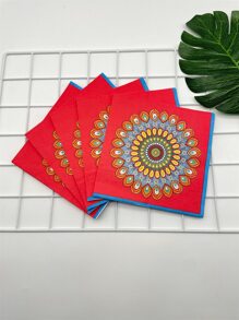 20pcs/set Paper Disposable Napkin, Mandala Pattern Paper Dinner Napkin For Party - Multicolor - View 2