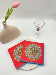 20pcs/set Paper Disposable Napkin, Mandala Pattern Paper Dinner Napkin For Party - Multicolor - View 3