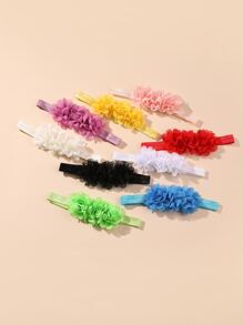 3入組嬰兒隨機色花朵裝飾髮帶 - 彩色 - 查看 3