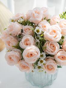 1pc Plastic Artificial Flower Bouquet, Artificial Flower Bundle For Wedding - Multicolor - View 7