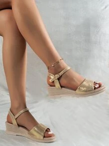 Giày bệt dày và Dép nêm Nữ - Vàng - Xem 2