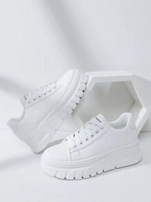 Alan Vincent 女士字母圖案前綁帶休閒運動板鞋