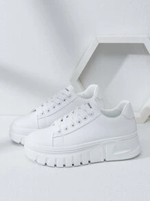 Alan Vincent 女士字母圖案前綁帶休閒運動板鞋